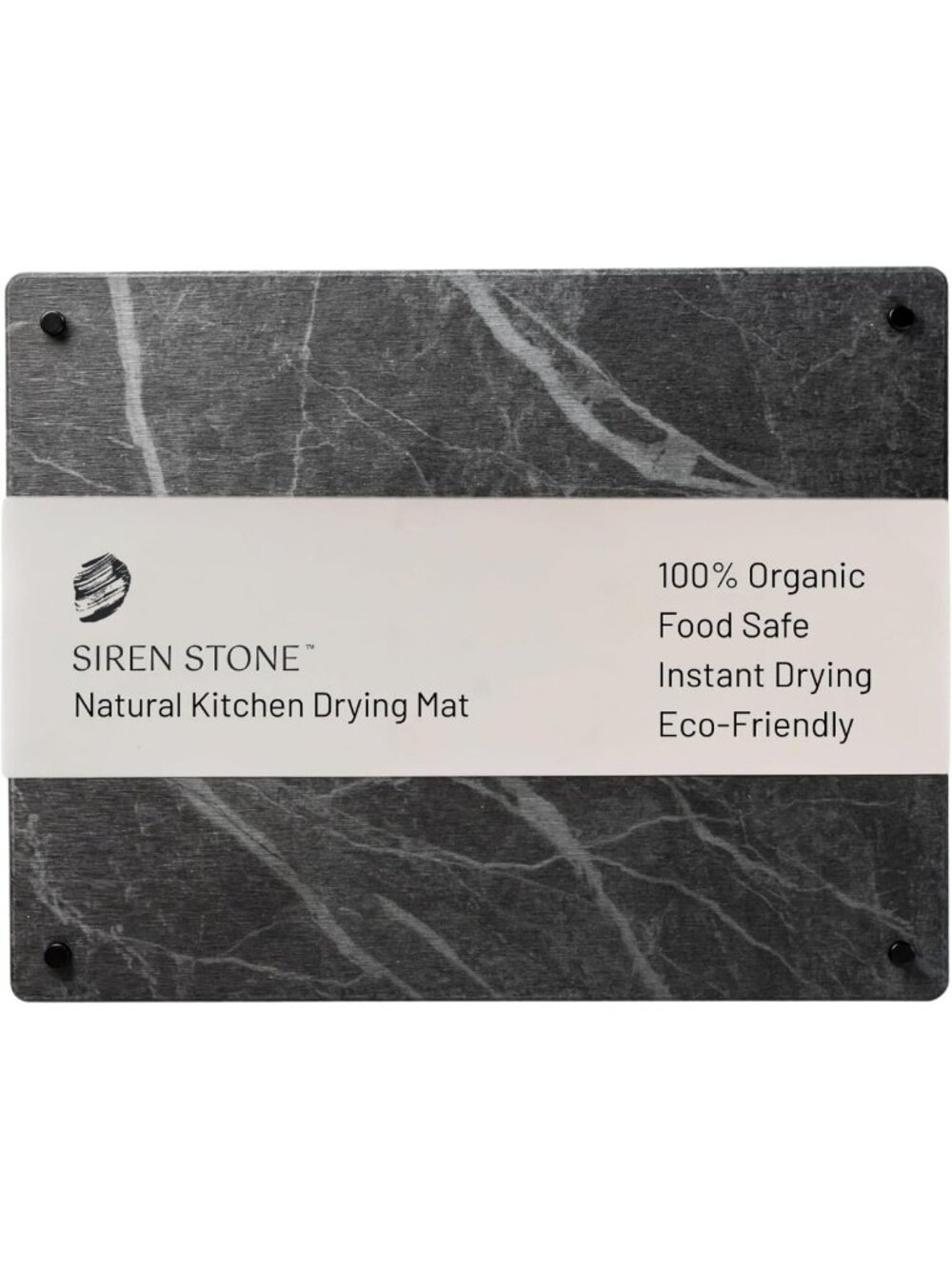 Eco-Friendly Natural Stone Dish Drying Mat 18"x14" - Quick Drying, Non-Toxic